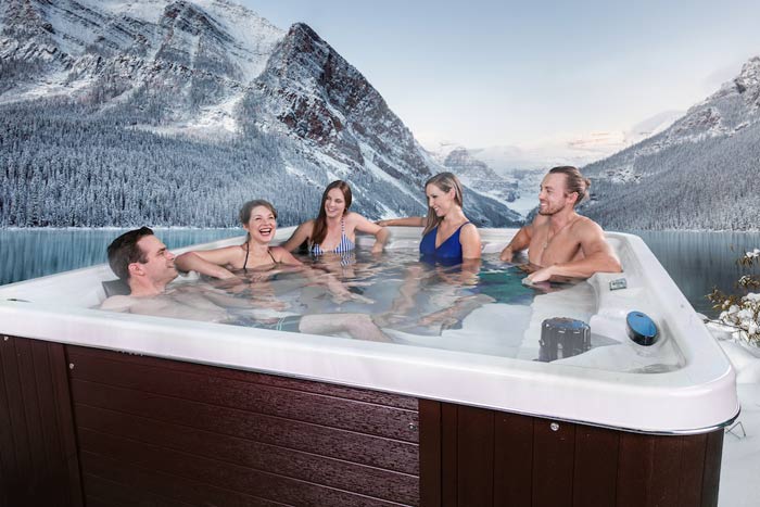 Friends chatting in the hot tub