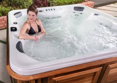 woman relaxing in a hot tub